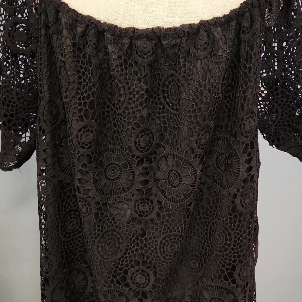 Shein Curve Boho Floral Lace Scoopneck Maxi Dress Feminine Summer Resortwear